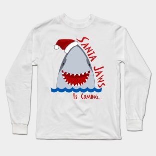 Santa Jaws is Coming Long Sleeve T-Shirt